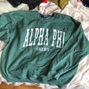 Oversized distressed Alpha Phi crew neck